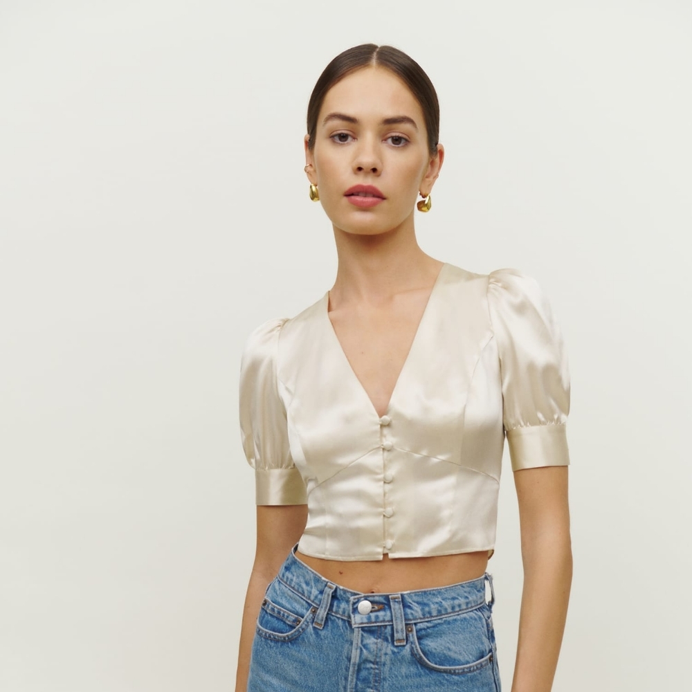 Reformation Mendez Silk Top